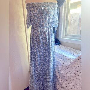 Off shoulder floral maxi dress